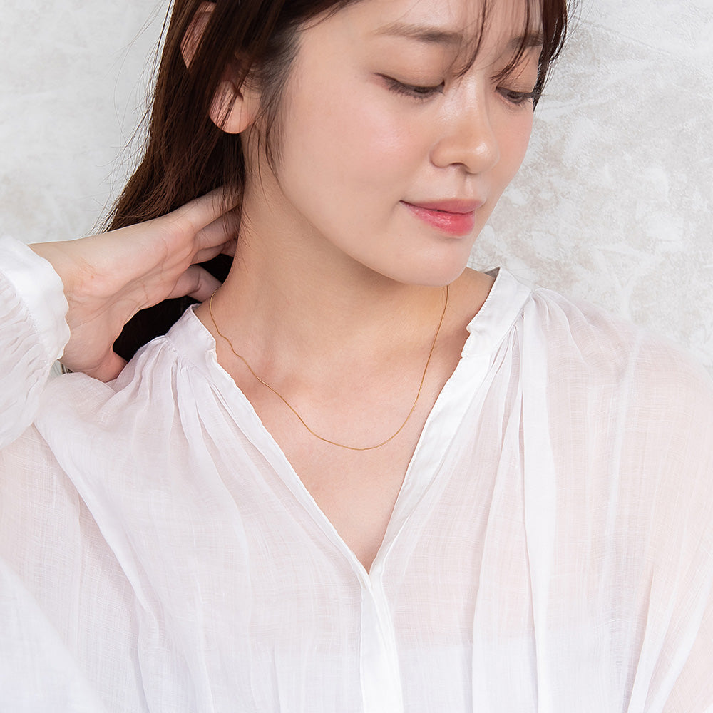 ネックレス ステンレス メタル 超極細 スネークチェーン マグネット プチネックレス