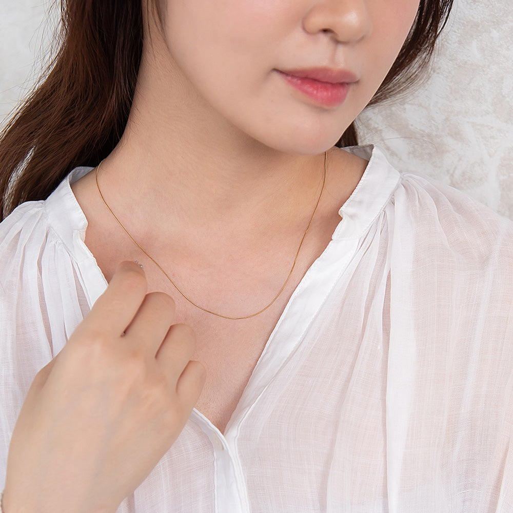 ネックレス ステンレス メタル 超極細 スネークチェーン マグネット プチネックレス