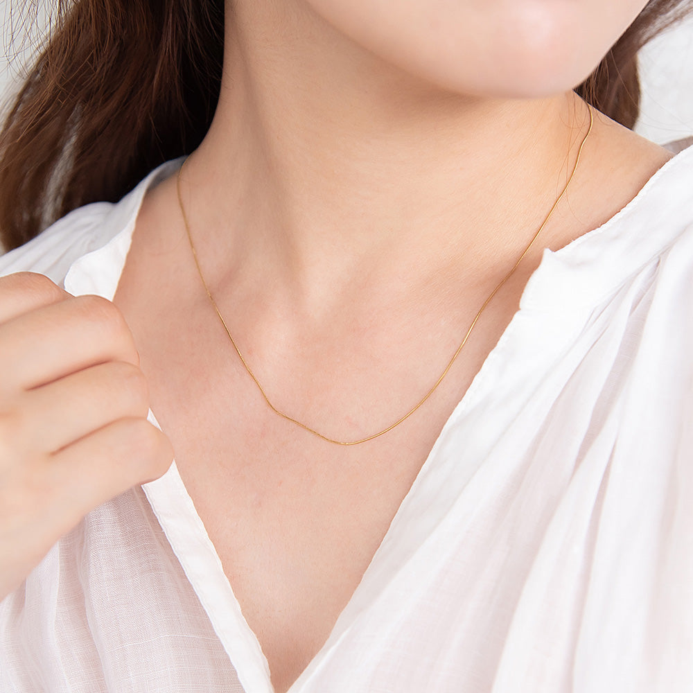 ネックレス ステンレス メタル 超極細 スネークチェーン マグネット プチネックレス