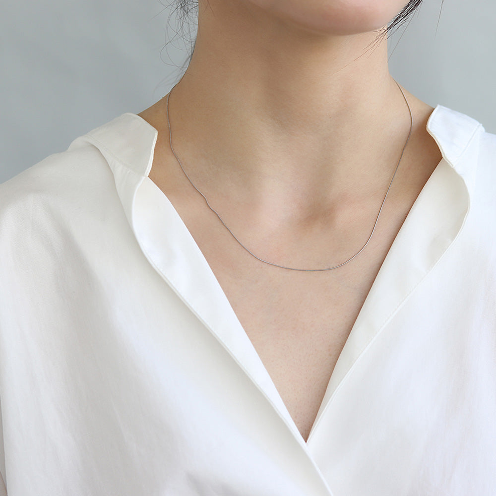 ネックレス ステンレス メタル 超極細 スネークチェーン マグネット プチネックレス