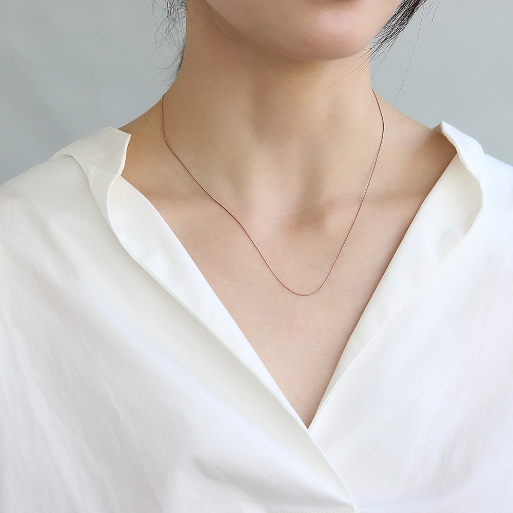 ネックレス ステンレス メタル 超極細 スネークチェーン マグネット プチネックレス