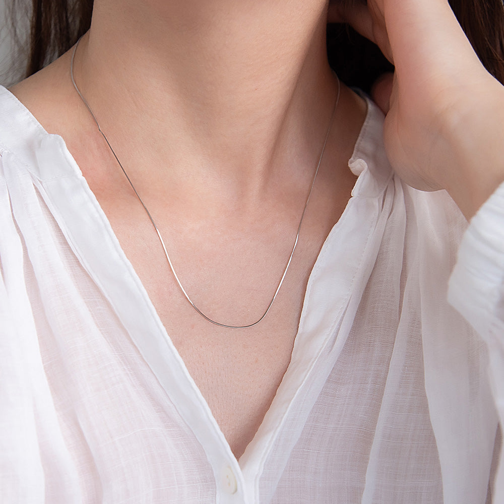 ネックレス ステンレス メタル 超極細 スネークチェーン マグネット プチネックレス