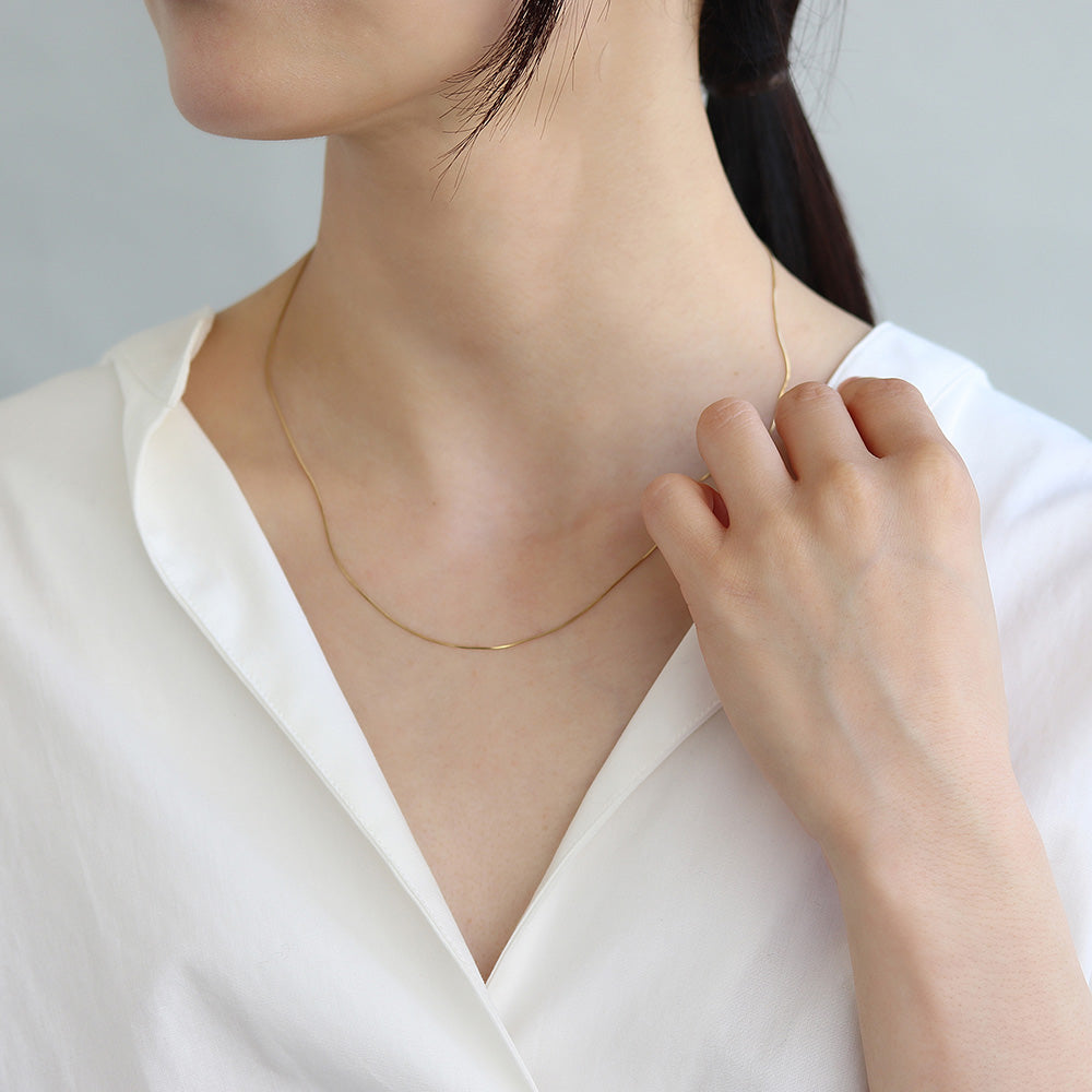 ネックレス ステンレス メタル 超極細 スネークチェーン マグネット プチネックレス