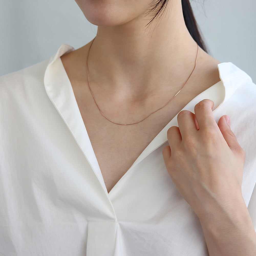 ネックレス ステンレス メタル 超極細 スネークチェーン マグネット プチネックレス