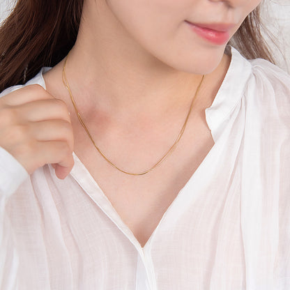 ネックレス ステンレス メタル 超極細 2連 スネークチェーン マグネット プチネックレス