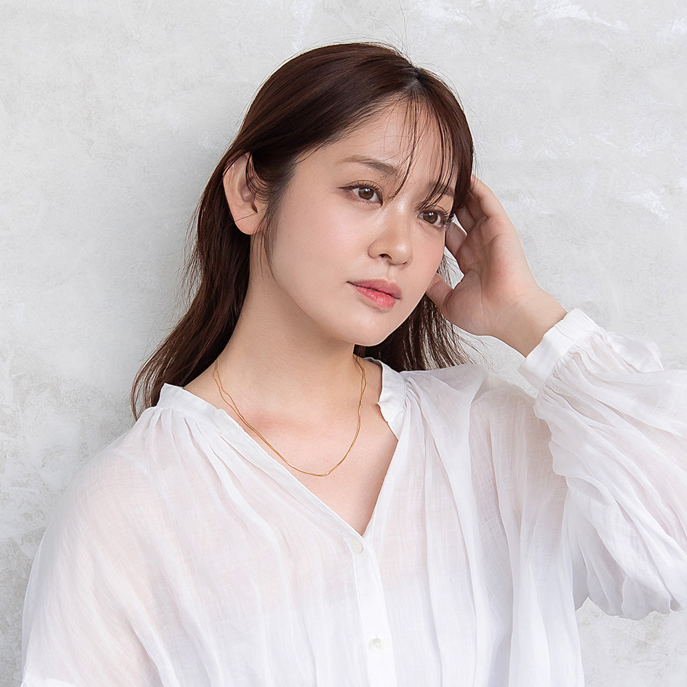 ネックレス ステンレス メタル 超極細 2連 スネークチェーン マグネット プチネックレス