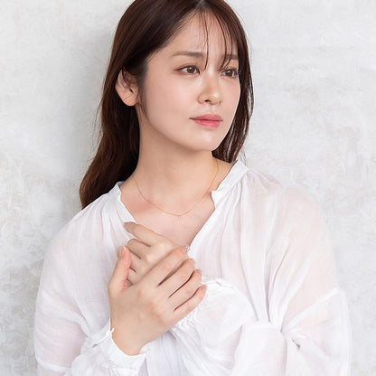 ネックレス ステンレス メタル キュービックジルコニア サークル 超極細 チェーン マグネット プチネックレス