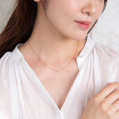 ネックレス ステンレス メタル キュービックジルコニア サークル 超極細 チェーン マグネット プチネックレス