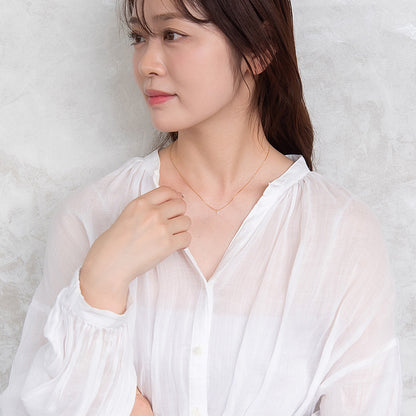 ネックレス ステンレス メタル キュービックジルコニア ドロップ 超極細 チェーン マグネット プチネックレス