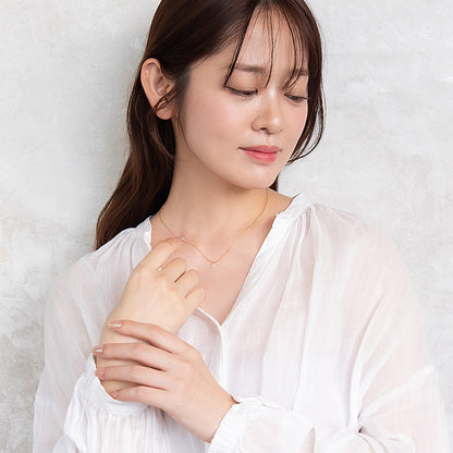 ネックレス ステンレス メタル キュービックジルコニア レクタングル 超極細 チェーン マグネット プチネックレス