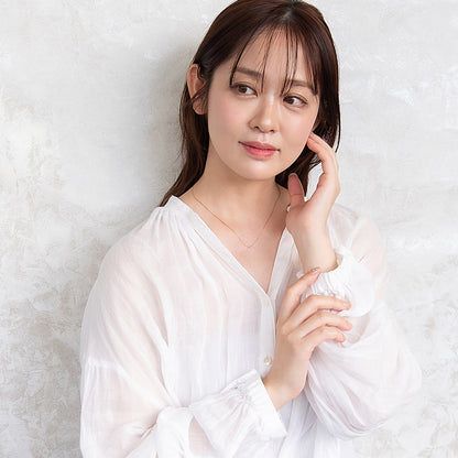 ネックレス ステンレス メタル キュービックジルコニア レクタングル 超極細 チェーン マグネット プチネックレス