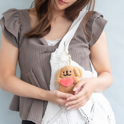 バッグチャーム 犬 ハート ぬいぐるみ マスコット キーホルダー