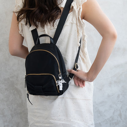 バッグチャーム ウサギ リボン パール フロッキー キーホルダー