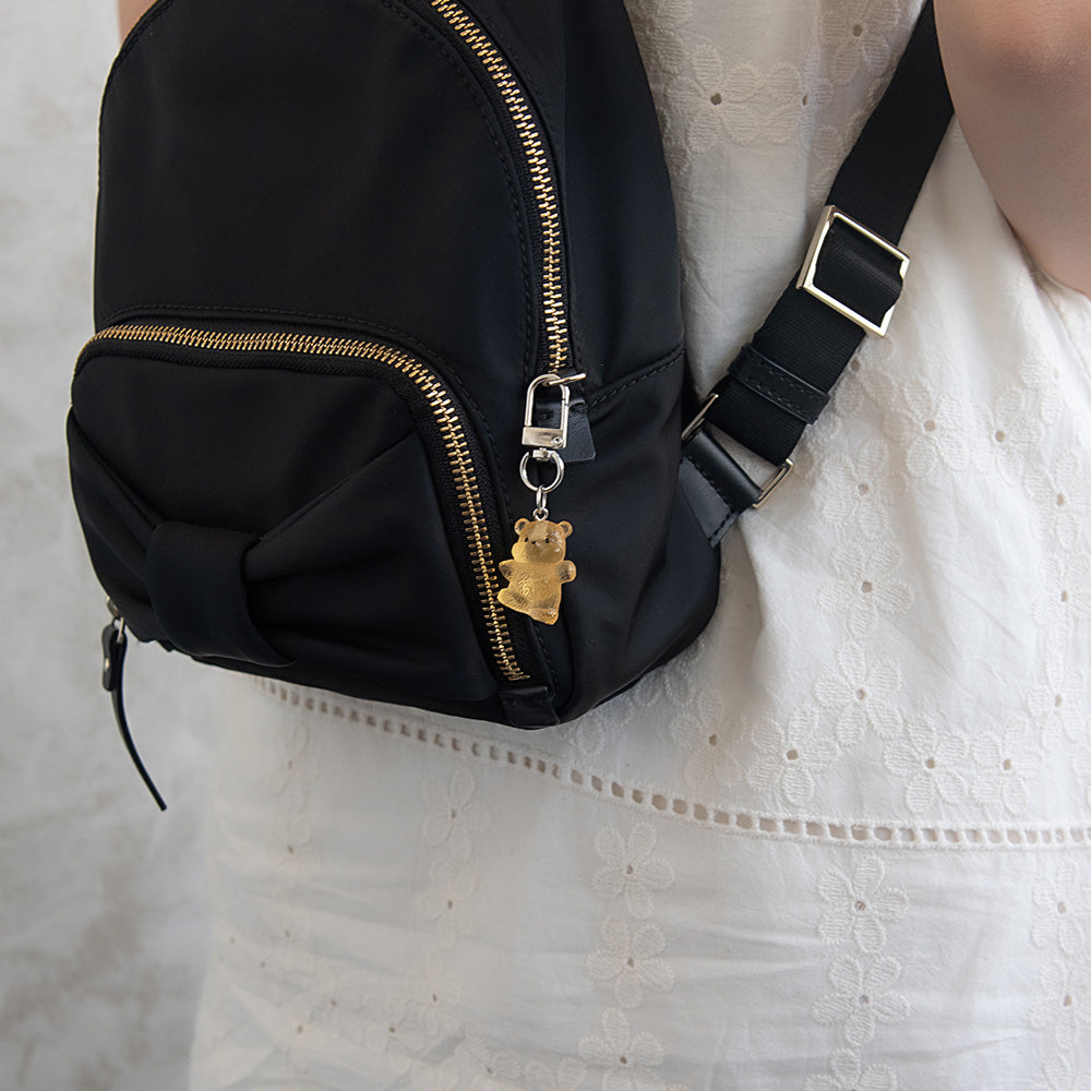 バッグチャーム ぽっちゃり クマ クリアカラー キーホルダー