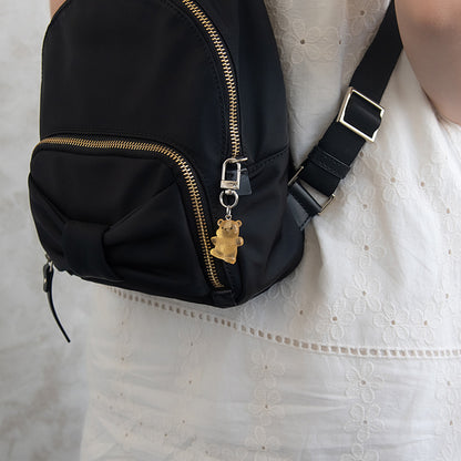 バッグチャーム ぽっちゃり クマ クリアカラー キーホルダー