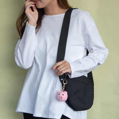 バッグチャーム 編みぐるみ ぬいぐるみ 犬 ブタ トラ カエル どうぶつ キーホルダー