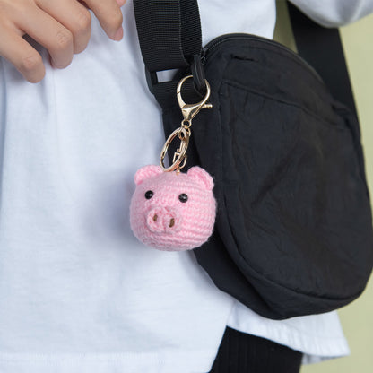 バッグチャーム 編みぐるみ ぬいぐるみ 犬 ブタ トラ カエル どうぶつ キーホルダー