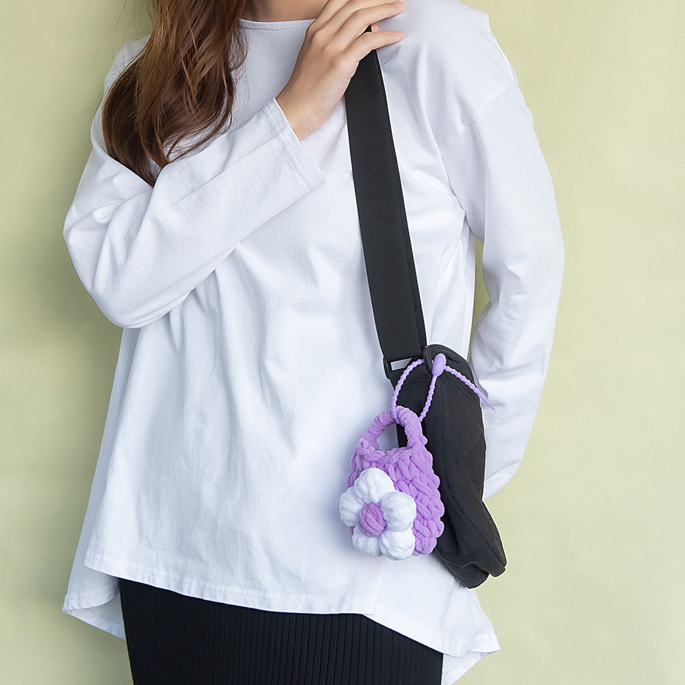 バッグチャーム クロッシェ ミニケース フラワー キーホルダー