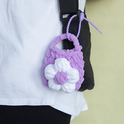 バッグチャーム クロッシェ ミニケース フラワー キーホルダー