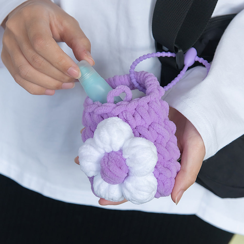 バッグチャーム クロッシェ ミニケース フラワー キーホルダー