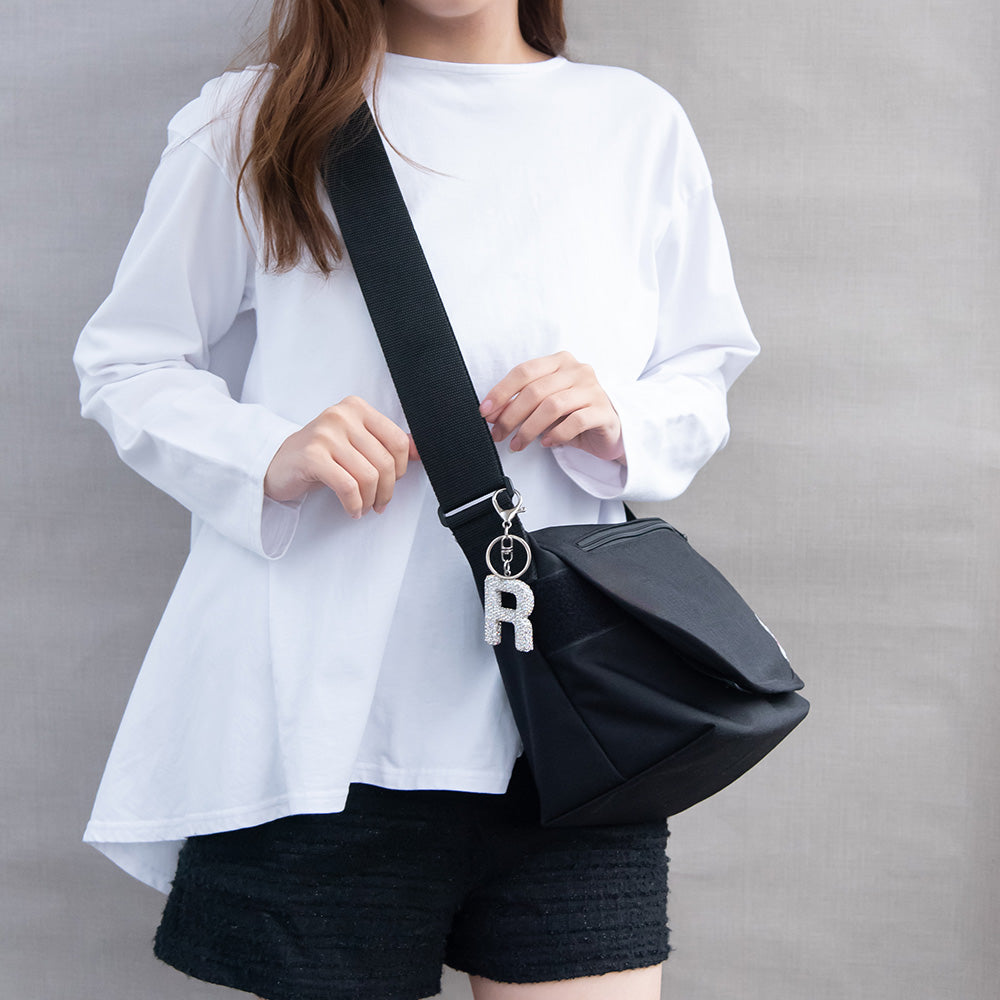 バッグチャーム アルファベット ストーン キーホルダー