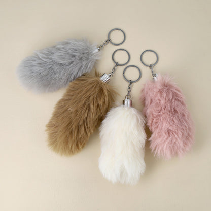 バッグチャーム フェイクファー しっぽ ショート キーホルダー