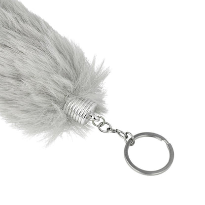 バッグチャーム フェイクファー しっぽ ショート キーホルダー