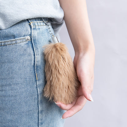 バッグチャーム フェイクファー しっぽ ショート キーホルダー