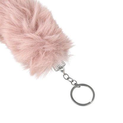 バッグチャーム フェイクファー しっぽ ロング キーホルダー