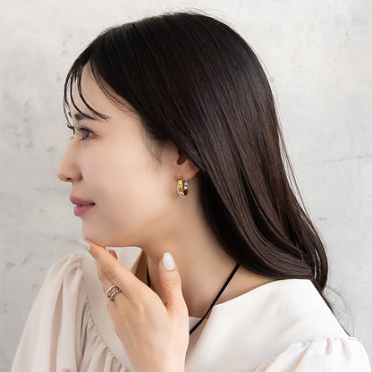 ピアス Combination Metal ニッケルフリー メタル 平 プレート ツイスト クロス ライン ステンレスポスト C型 フープピアス