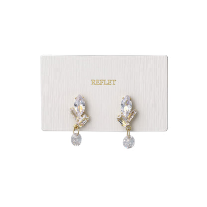 ピアス ニッケルフリー メタル キュービックジルコニア マルチ カット ストーン ステンレスポスト スタッドピアス