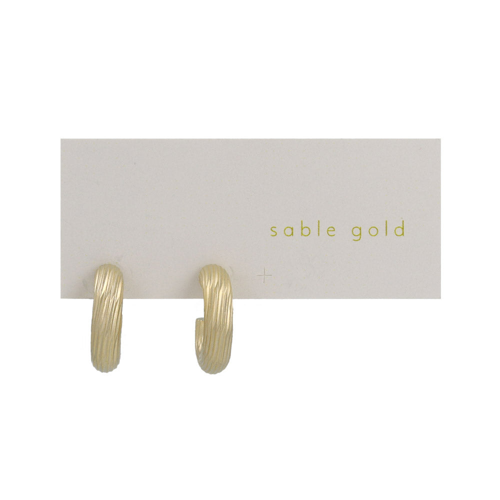 ピアス sable gold ライン ステンレスポスト C型 ミニ スタッドピアス