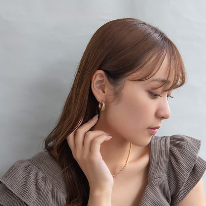 ピアス sable gold ダブル クロス ライン ステンレスポスト C型 スタッドピアス