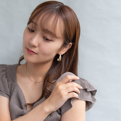 ピアス ニッケルフリー sable gold ダブル クロス ライン ドロップ ステンレスポスト J型 スタッドピアス