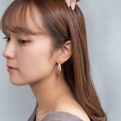 ピアス ニッケルフリー sable gold ダブル クロス ライン ドロップ ステンレスポスト J型 スタッドピアス