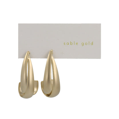 ピアス ニッケルフリー sable gold ダブル クロス ライン ドロップ ステンレスポスト J型 スタッドピアス