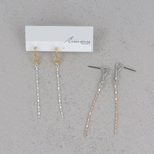 ピアス Combination Metal  ニッケルフリー メタル ツイスト ∞ インフィニティー シリンダーボールチェーン チタンポスト スタッドピアス
