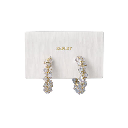 ピアス ニッケルフリー メタル キュービックジルコニア スクエア カット メニー フープピアス