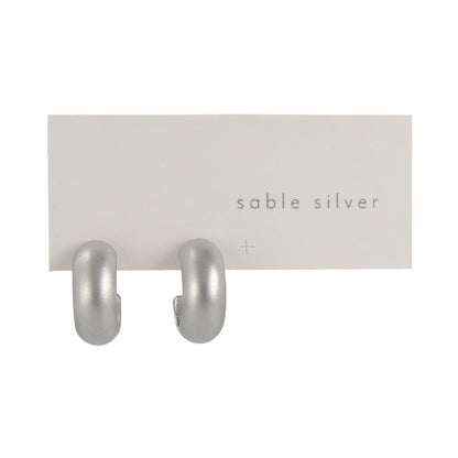 ピアス sable silver メタル カーブ ライン ラウンド C型 スタッドピアス