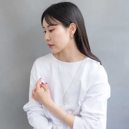 ピアス ニッケルフリー sable silver メタル ワイド プレート フープピアス