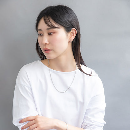 ピアス sable silver メタル ライン テクスチャー C型 スタッドピアス