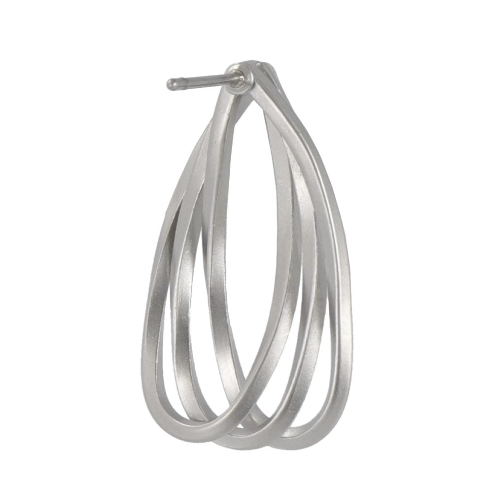 ピアス ニッケルフリー sable silver メタル トリプル レイヤード ドロップ クロス ライン スタッドピアス