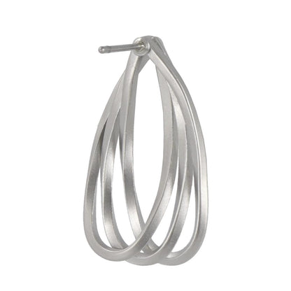 ピアス ニッケルフリー sable silver メタル トリプル レイヤード ドロップ クロス ライン スタッドピアス