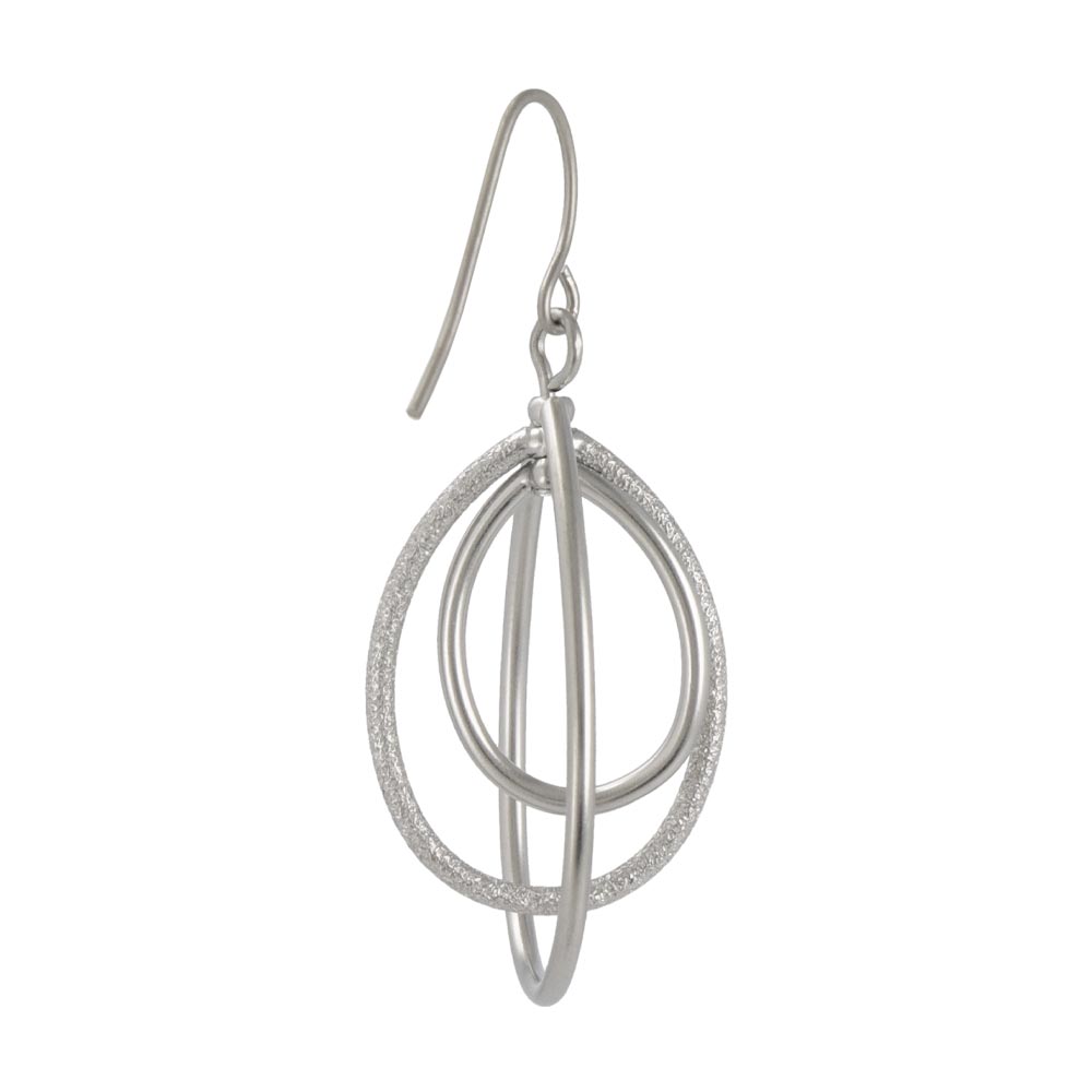 ピアス ニッケルフリー sable silver メタル トリプル ドロップ 梨地 フックピアス