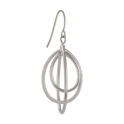 ピアス ニッケルフリー sable silver メタル トリプル ドロップ 梨地 フックピアス