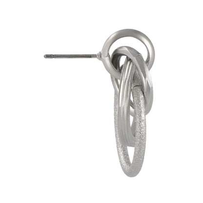 ピアス ニッケルフリー sable silver メタル レイヤード リング クロス テクスチャー スタッドピアス