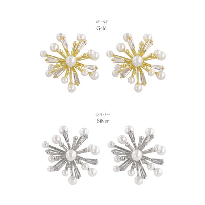 Classy ピアス ニッケルフリー メタル キュービックジルコニア パール スタッドピアス