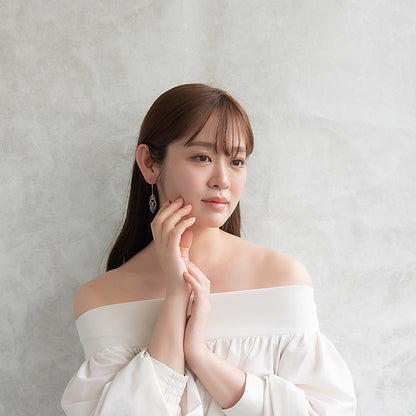 ピアス ニッケルフリー メタル リング ワイヤー ロンバス マーブル カラー 下がり フックピアス