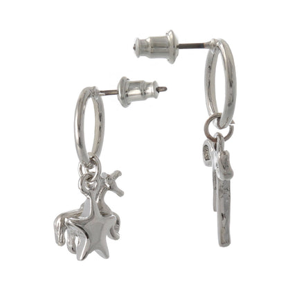 ピアス yura ニッケルフリー メタル リング リボン ユニコーン スター アシンメトリー チタンポスト スタッドピアス