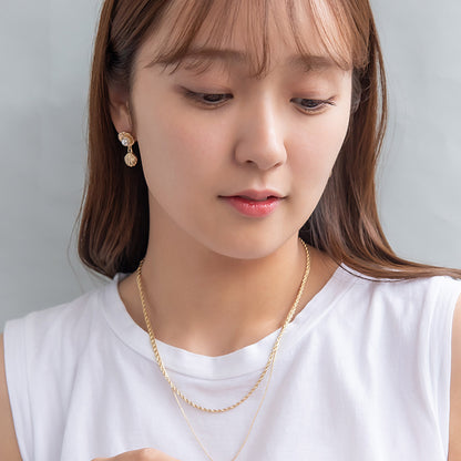 ピアス ニッケルフリー メタル シェル パール チタンポスト スタッドピアス